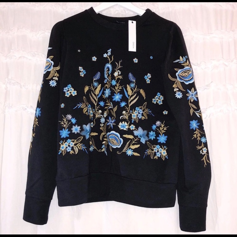 anthropologie Drew Floral Sweatshirt Top